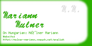 mariann mulner business card